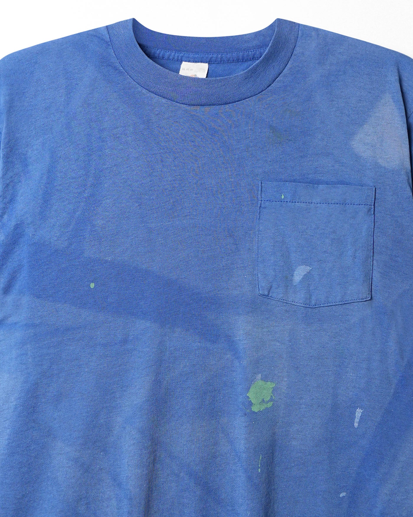 FRUIT OF THE LOOM BLUE FADED POCKET T-SHIRT