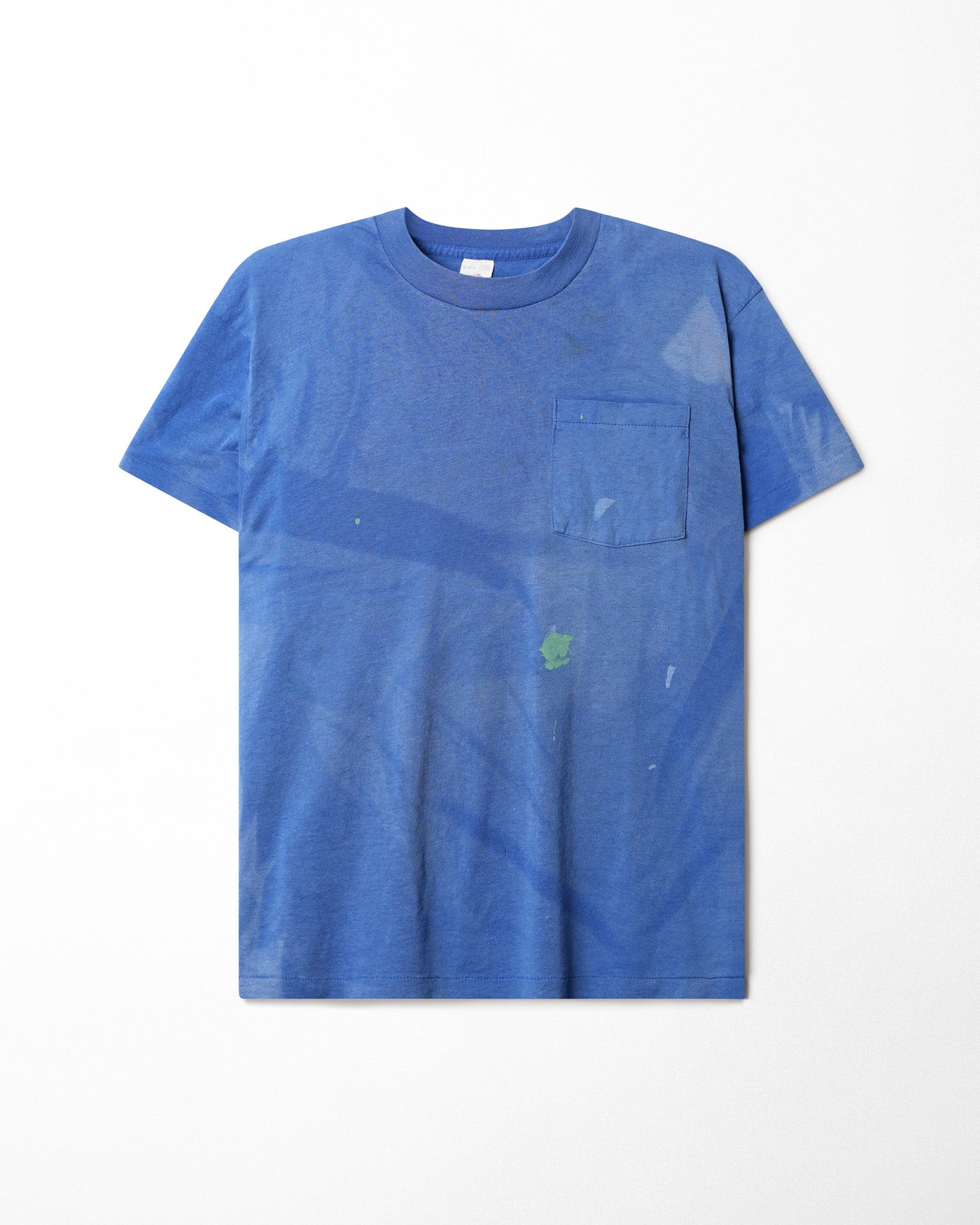 FRUIT OF THE LOOM BLUE FADED POCKET T-SHIRT