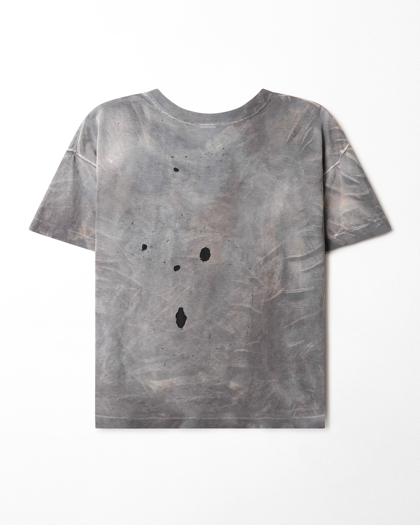 FADED AND REPAIRED GREY T-SHIRT