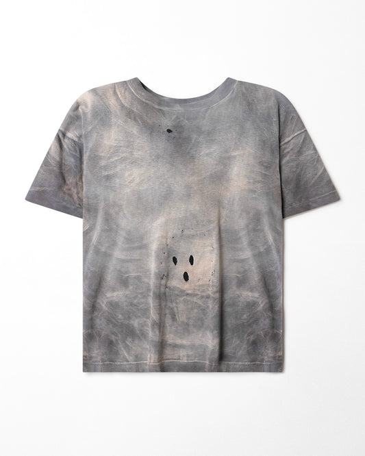 FADED AND REPAIRED GREY T-SHIRT
