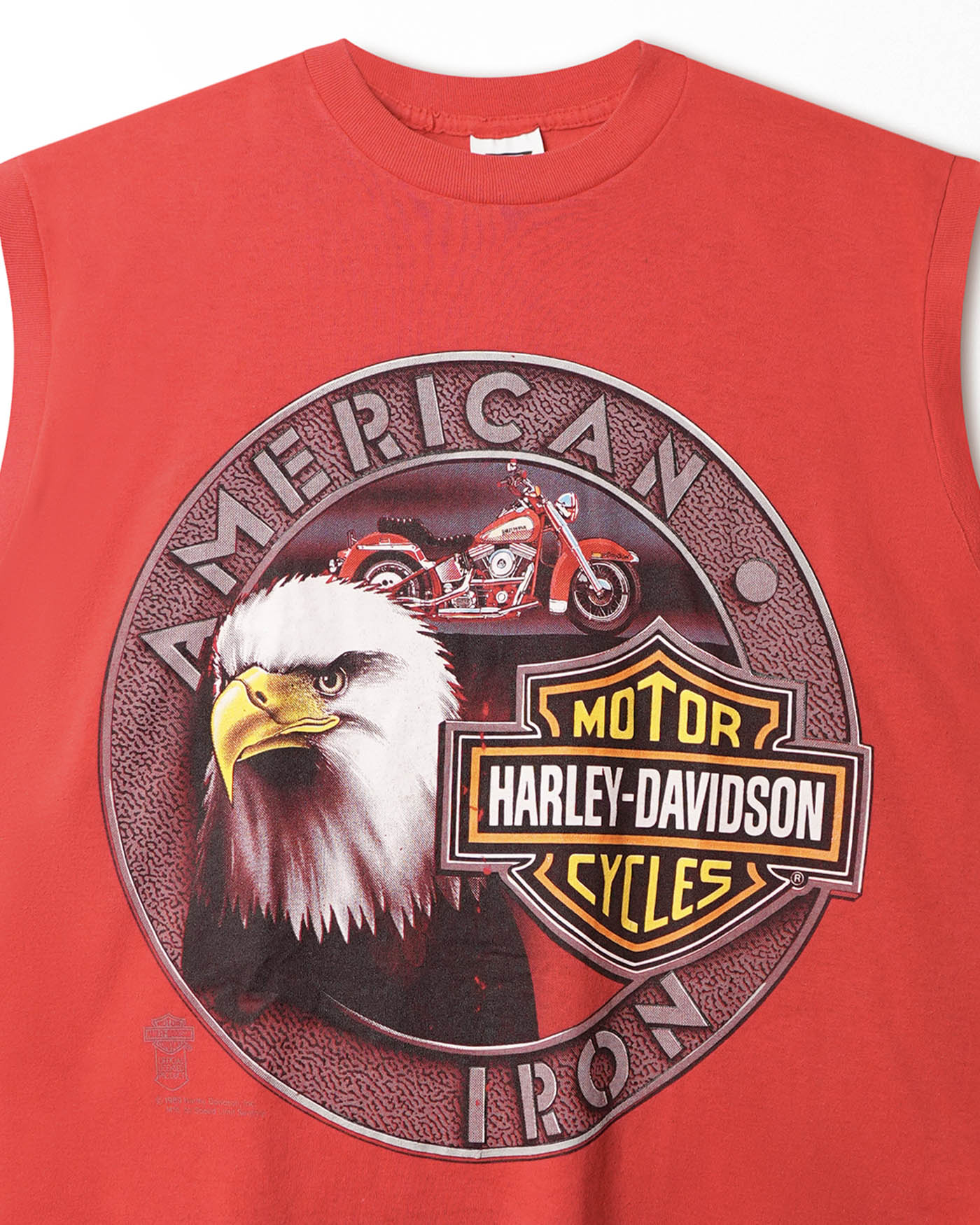 SSI "HARLEY-DAVIDSON AMERICAN IRON" RED SLEEVELESS T-SHIRT
