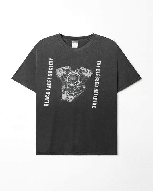 GILDAN "BLACK LABEL SOCIETY" FADED GREY T-SHIRT