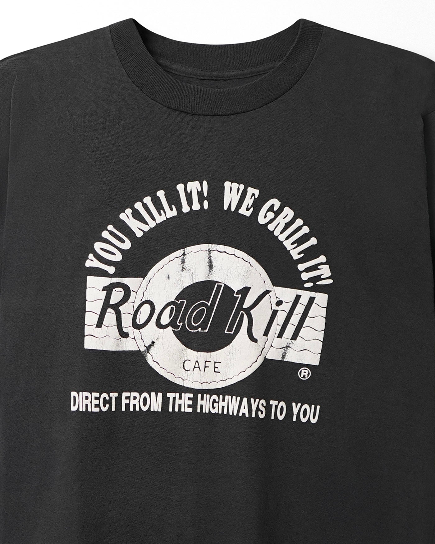 "ROAD KILL CAFE" BLACK FADED T-SHIRT