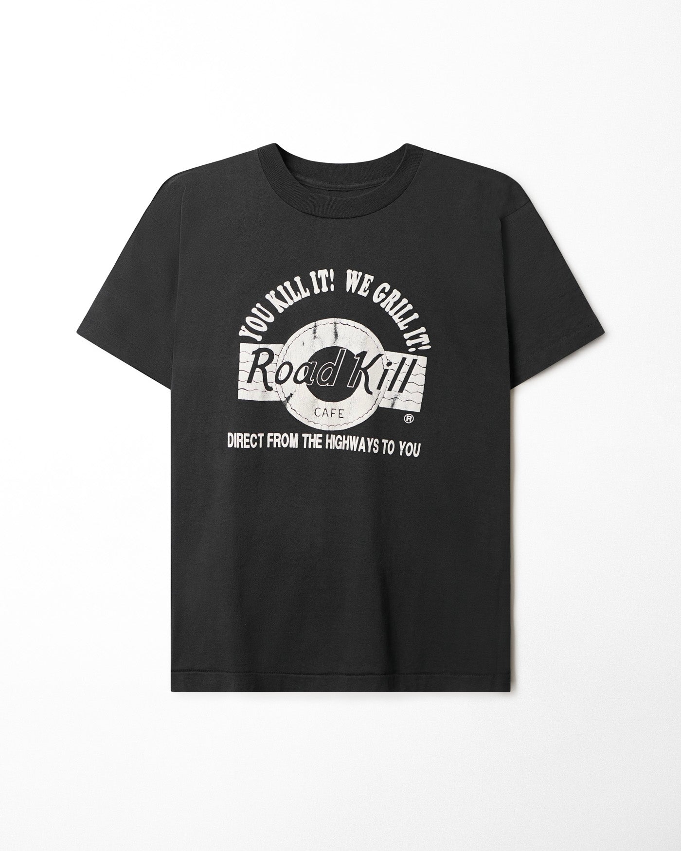 "ROAD KILL CAFE" BLACK FADED T-SHIRT
