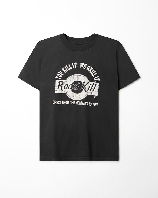 "ROAD KILL CAFE" BLACK FADED T-SHIRT