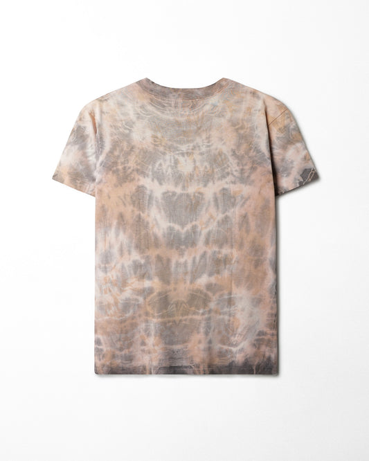 GREY AND ORANGE TIE-DYE T-SHIRT