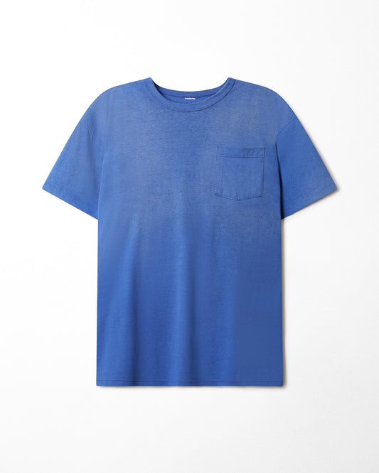 BLUE FADED POCKET T-SHIRT