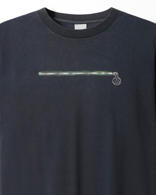 STUSSY "ZIP" BLUE FADED T-SHIRT