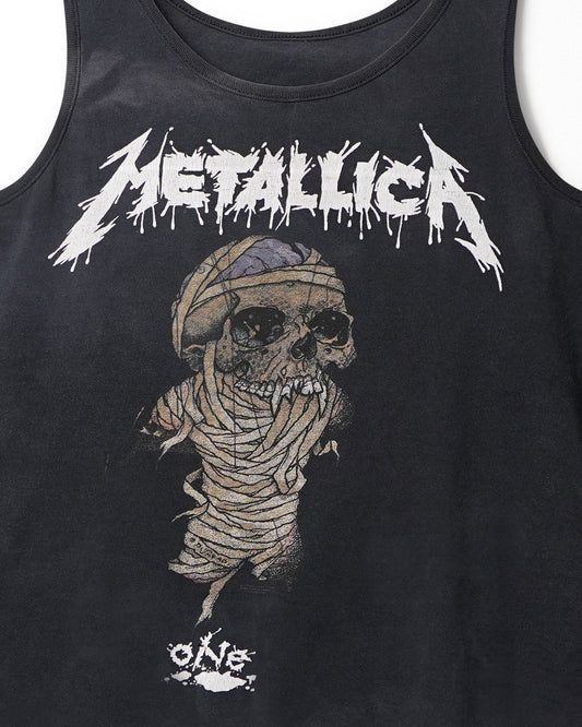 "METALLICA" BLACK FADED DISTRESSED TANK TOP