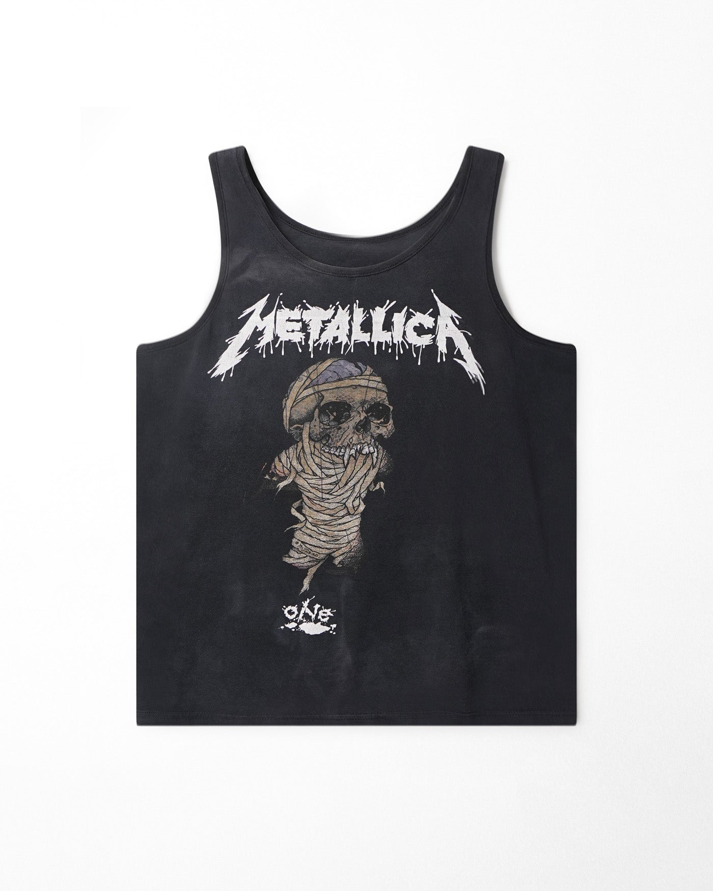 "METALLICA" BLACK FADED DISTRESSED TANK TOP