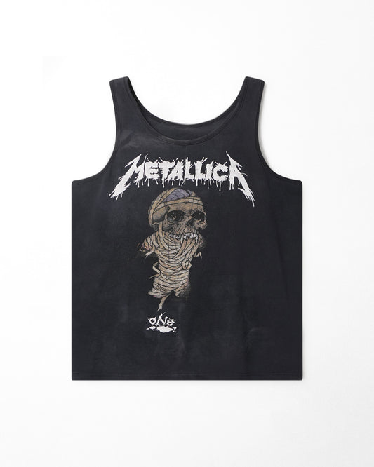 "METALLICA" BLACK FADED DISTRESSED TANK TOP